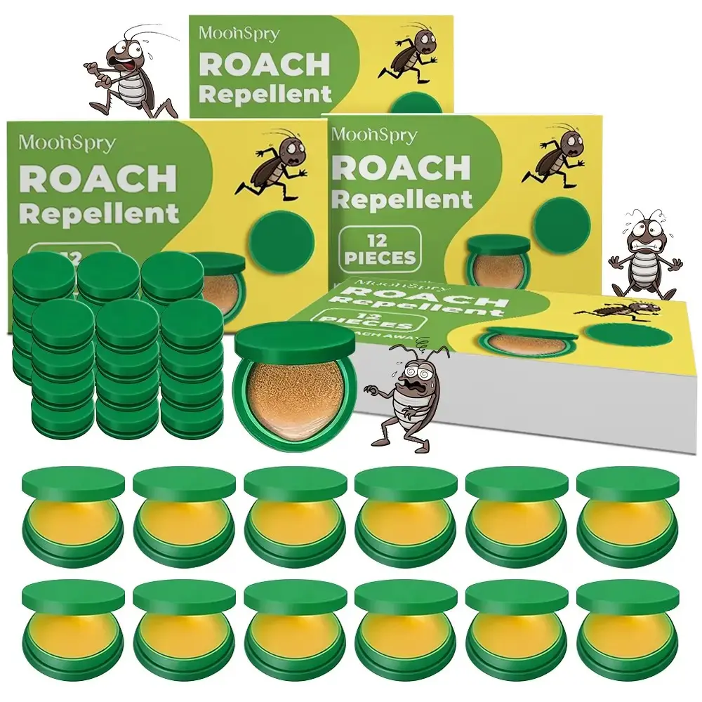 MoonSpry Roach Repellent & Exterminator Kit - Kitchen-Ready Pest Control for Households, Powerful Cockroach Gel Bait, Rodent Repellent Pouches, Microfiber Mop Pads, Indoor/Outdoor Multi-Surface Bug Control, Cockroaches