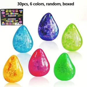 30pcs Water droplet shaped kneading toy to relieve anxiety, slow rebound, Soft Squishies, party gift, holiday gift creativity, soft and slowly rising decompression toy - a cute desktop accessory for office workers