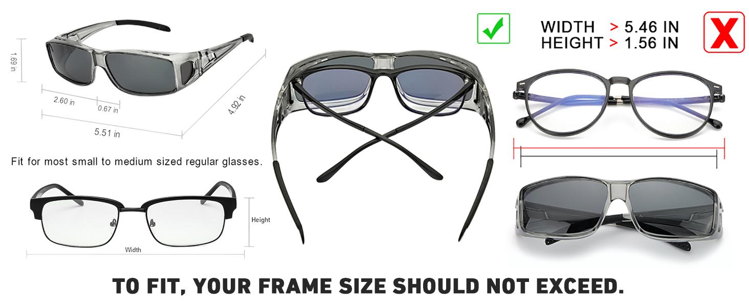 Over Glasses Sunglasses Wrap Around Polarized Sunglasses for Men Women Fit Over Prescription Glasses with UV Protection