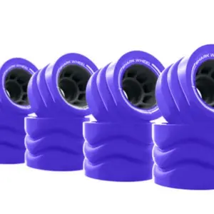 Shark Wheel 58mm 86A Hybrid Quad Skate Wheels Transparent Purple for Smooth Performance and Durability