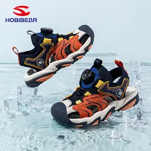 HOBIBEAR Kids' Closed-Toe Soft Soled Sports Water Sandals - Soft Sole, Kickback Protection, Summer Beach Footwear for Boys & Girls, Soft Soled Sandals