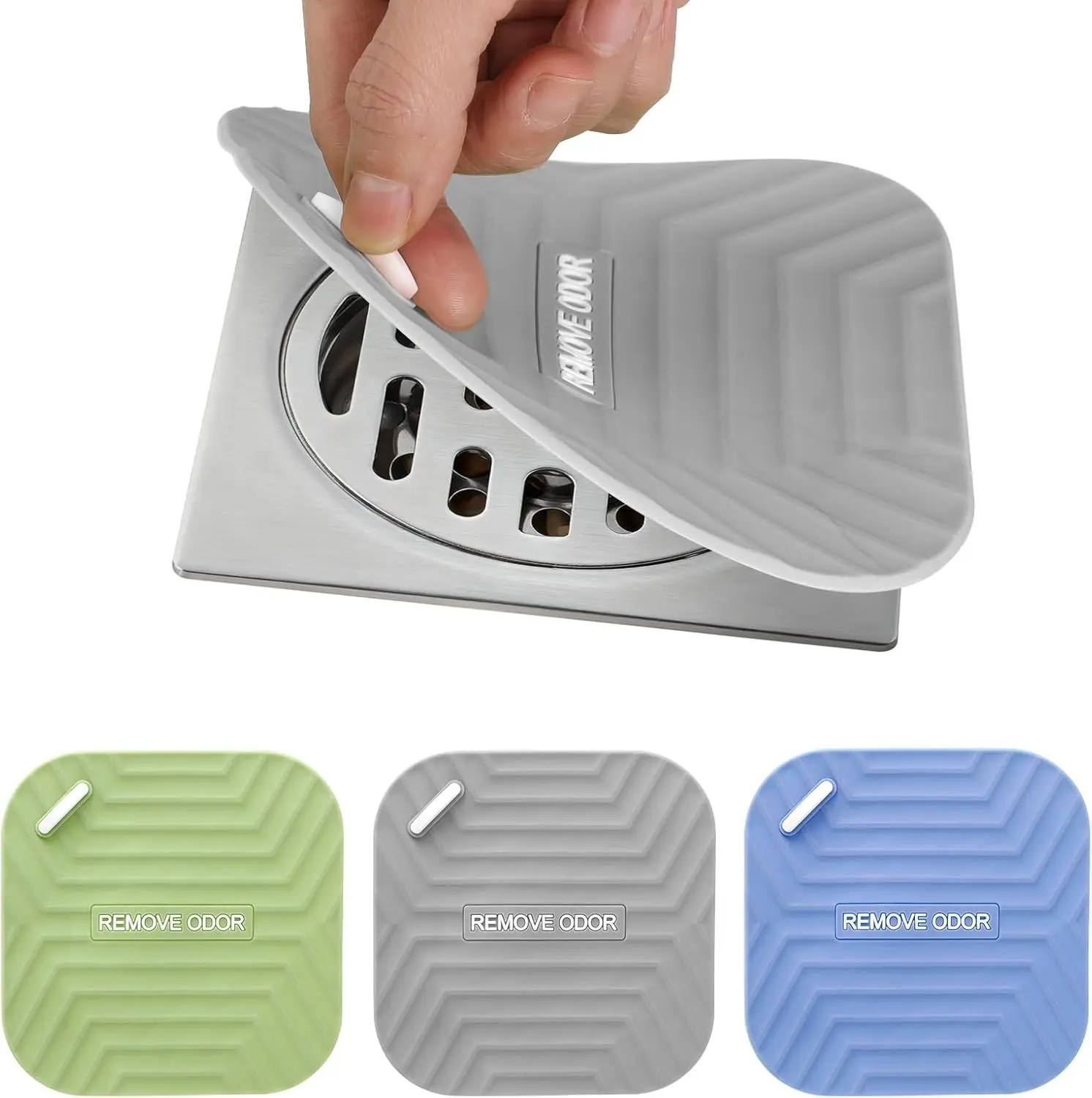 3 Pack Silicone Shower Drain Cover Tub Stopper – Universal Odor & Bug-Blocking Drain Seal Mat, Prevents Sewer Smell, Insects & Pests, for Shower, Bathroom, Kitchen & Laundry Floor, 5.9 × 5.9 Inch