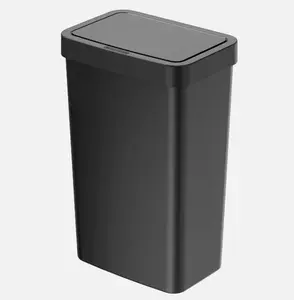 Professional 13.2 Gallon Touchless Trash Can Black Motion Sensor Waste Bin for Modern Homes