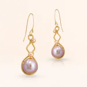 Baroque Pearl Hourglass Earrings
