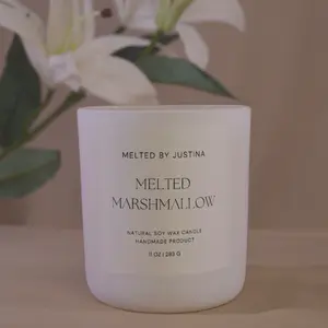 Melted Marshmallow - Melted By Justina 11 OZ Soy Wax Candle