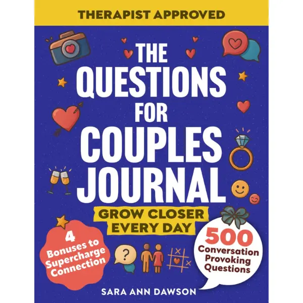 The Questions for Couples Journal: 500 Conversation-Provoking Questions, 10-Section Journey, 8.5" × 11" Format, Date Night Ideas, Deep Connection & Fun (Relationship Reignite Book Series) Paperback with 4 Free Bonus Ebooks, Notebooks & Paper