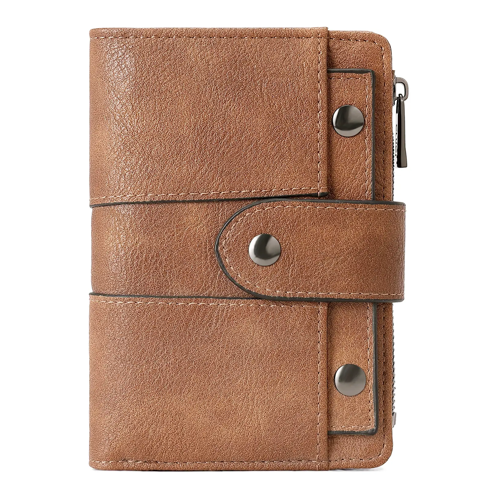 CLUCI falldealsforyou Small Wallet for Women Leather Bifold Multi Mini Card Holder Organizer Designer Ladies Zipper Coin with Removable ID Window