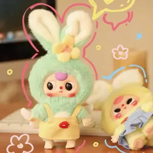 Baby Three Macaron Mini Bunnies Plush Blind Box - Pastel Color Cute Stuffed Toys, Collectible Holiday Gift