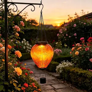 New Hot Air Balloon Shaped Solar Lantern for Outdoor Decor, Waterproof Hanging Solar Light with Dragonfly and Hot Air Balloon Design, Perfect for Lawn Terrace Porch Tree Decoration, Mother’s Day Gift
