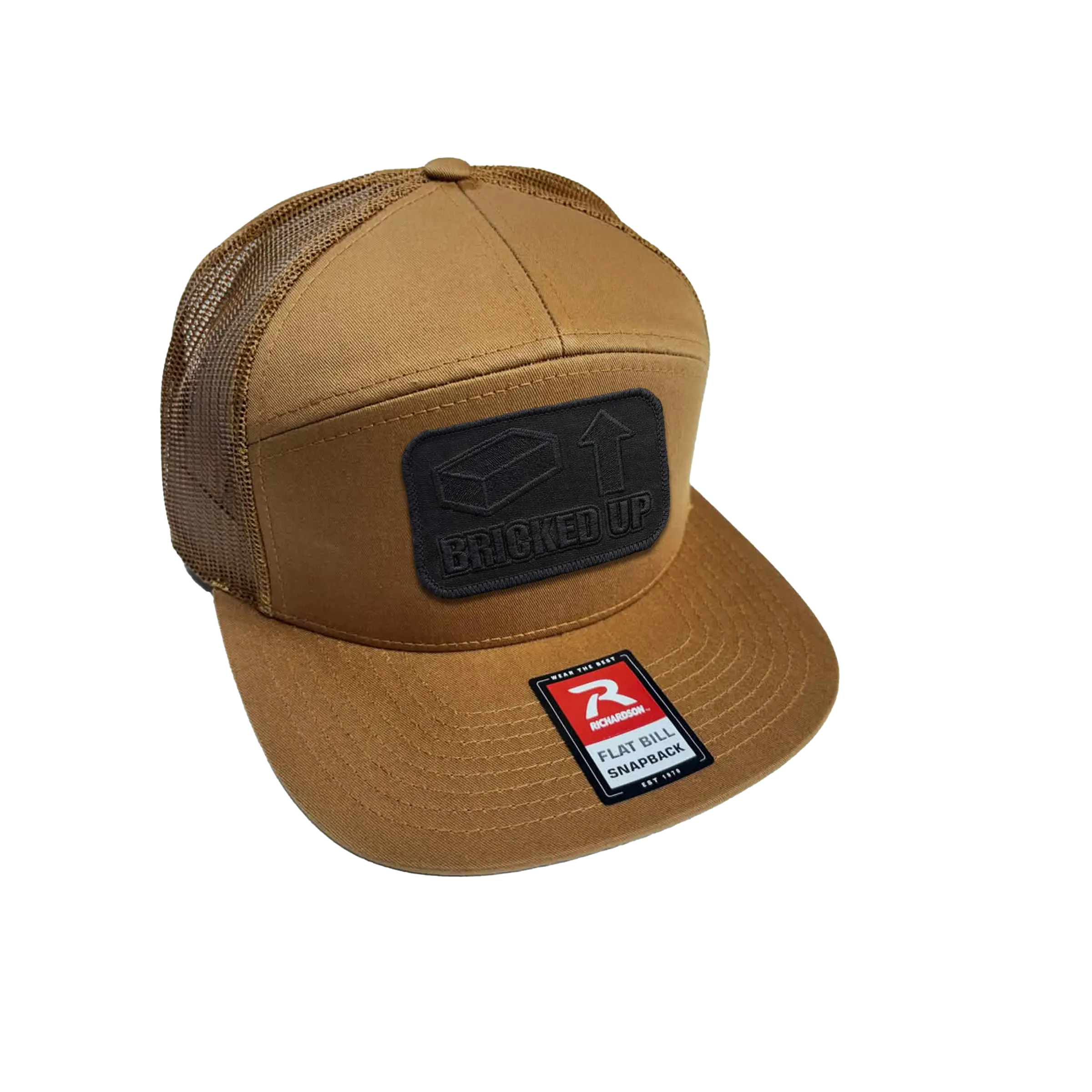 Buck and Bass Official Merch - Bricked Up Black on Black Patch Snap Back Trucker Hat