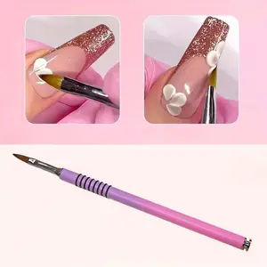 3D Acrylic Nail Brush Liquid Powder Carving Extension Building Pen, Design Manicure Art Tips Flower Drawing Tool