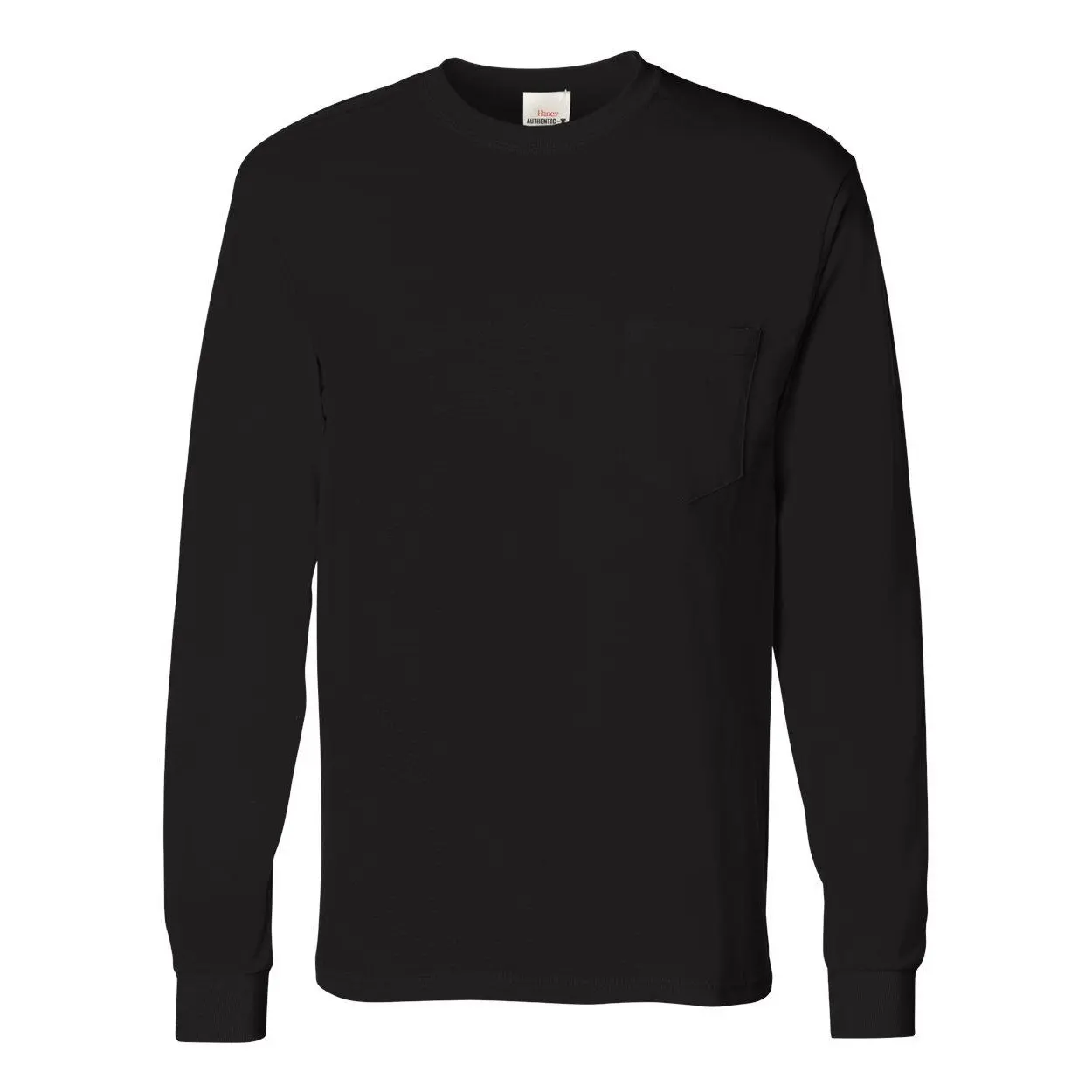 Hanes Authentic Long Sleeve Pocket T-Shirt