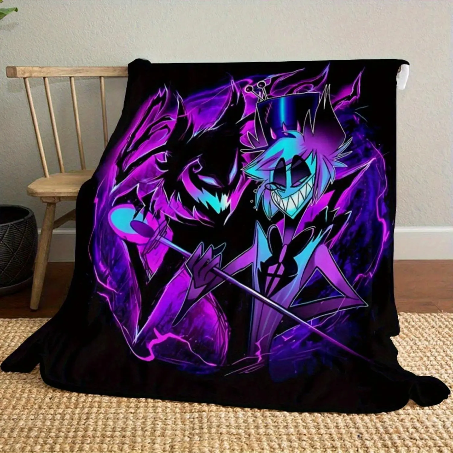 Hazebni Hotel Alastor Plush Soft & Cozy Blanket - Blankets for Car Camping, All-Season Portable Throw with Ultra-Soft Fleece, Ideal Gift for Family or Friends, Perfect for Indoor and Outdoor Use