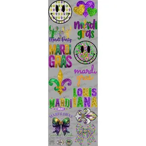 Mardi Party  DTF Transfers Gang Sheet 24.5” wide x 72” long DIY Direct to Film T Shirt Transfers