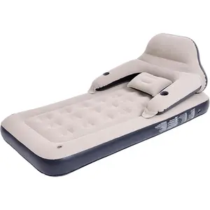 Twin Size Air Mattress with Headboard and Pillows, Blow Up Bed