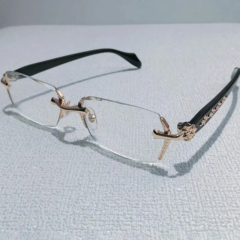 Women's Elegant Rimless Eyeglasses, Stylish Eyeglass, Fashion Frame Eyeglasses, Trendy Casual Eyeglasses for Everyday Use, Fashion Eyewear, Fashion Accessories for Outdoor Activities