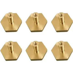 6X 27mm(1.06") Solid Brass Cabinet Knobs Hexagon Metal Drawer Pulls Champagne Bronze for Kitchen, Bathroom Cabinet, Dresser and Cupboard (1“ Hexagon)