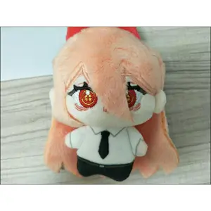 Stuffed 10cm Anime Chainsaw Man Power Denji Printed body Cotton Plush Doll Creative Backpack Ornament or Kids Birthday Gift
