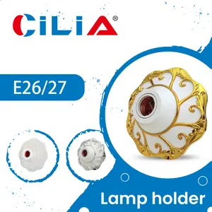2pcs Lamp Holder with Base & Socket for Lights, E26/E27 125V Compatible, Reliable Lighting Connection White/Gold/Silver for Home,Office CILIA
