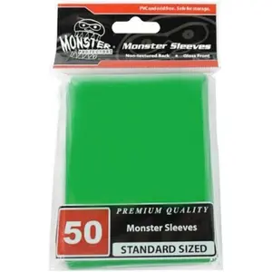 Monster Protectors Sleeves - Standard Size Gloss - Green (Fits MTG Magic The Gathering and Other Standard Sized Gaming Cards)