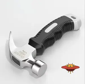 OUDISI Mini claw hammer with non-slip rubber handle and heavy , precisely balanced head for woodworking, home renovations, DIY projects - suitable for nail and chisel removal work