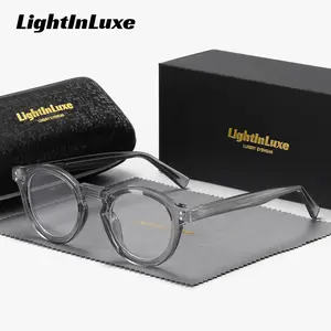 LightInLuxe Unisex High-End Retro Full Frame Literary Blue Light Blocking Outdoor Oval Clear Glasses