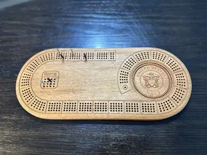 Oval Hardwood Cribbage Board - Customize it!