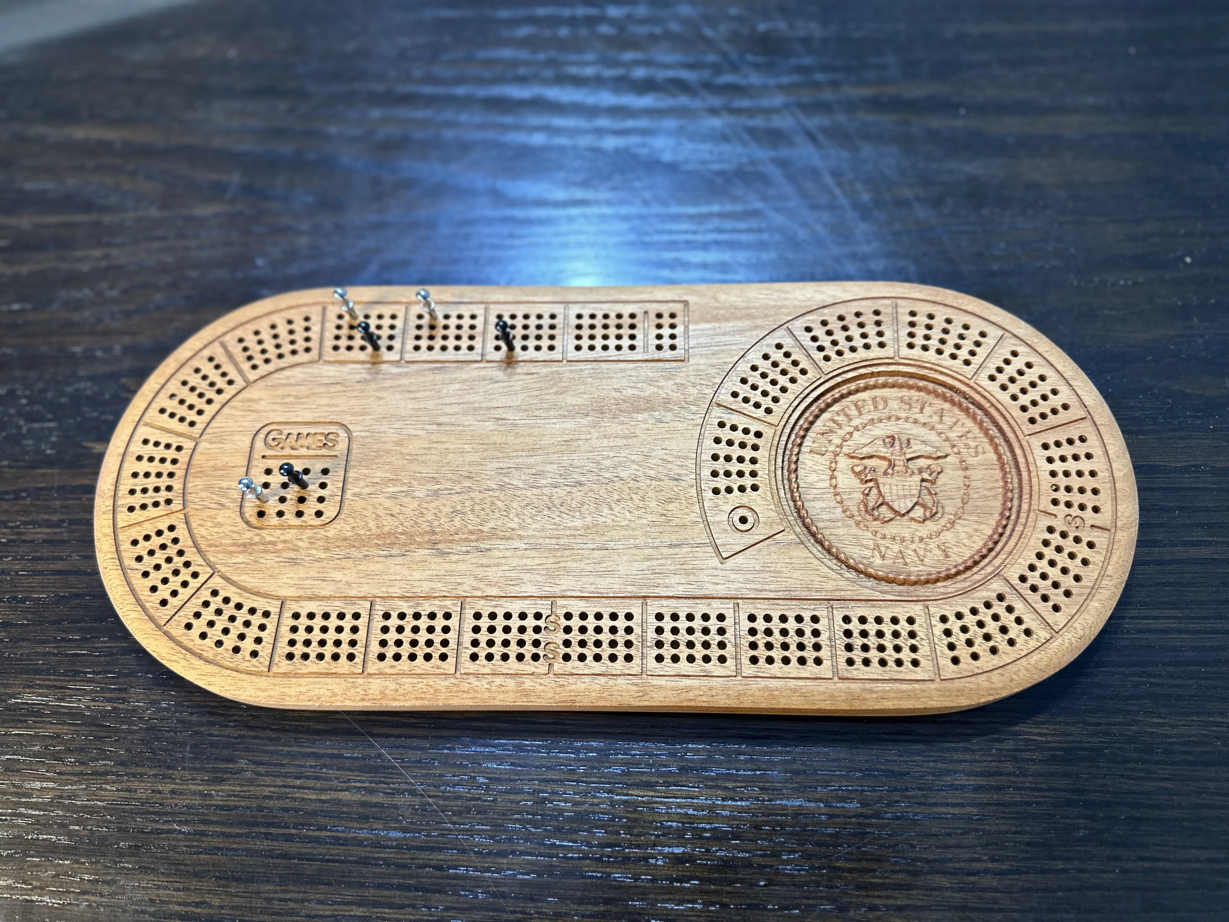 Oval Hardwood Cribbage Board - Customize it!