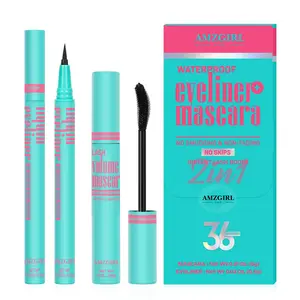 Amzgirl Makeup Fanning Voluming Mascara Waterproof 36Hours No Smudging (6g)+Eyeliner Long Lasting Waterproof Eye Makeup Cosmetic Eyebrow Pencils mascara volume and length mascara mascaras