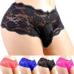 Men's Underwear Sexy Lingerie Sexy Panties Plus Siz Lace Sissy Male Breathable Jockstrap Briefs G-String Thongs Porno Underpants