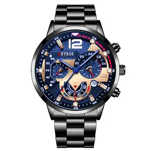OIDEA Men's Analog Quartz Wrist Watch - Big Round Dial, 3 Time Zones, Waterproof, Luminous, Multifunctional Business Fashion Watch for Work & Casual Use, Business Fashion Watches summerwins,summerwins