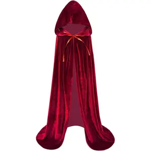 X-GCS02   Kids Velvet Cloak Cape With Hooded For Halloween Christmas Cosplay Costumes
