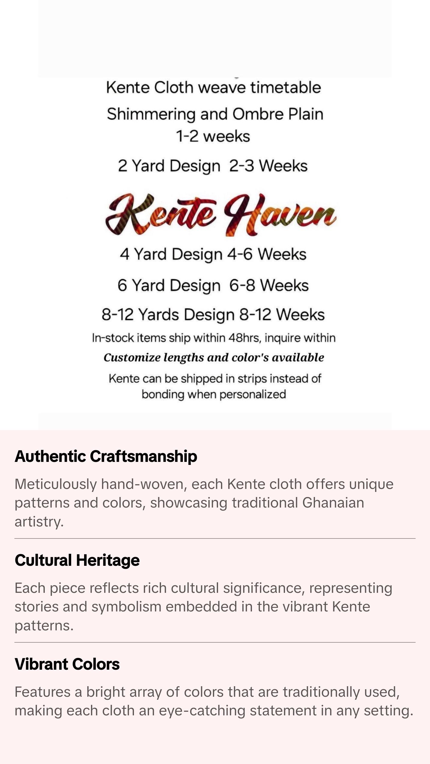 Kente Haven Hand Weaved Kente Cloth collection KH00011