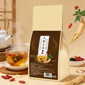 Upgraded Formula: Ginseng Goji Berry Ten-Ingredient Tea, Kidney-Protecting Tea, Unisex Trial Size, Herbal Alkaline Tea