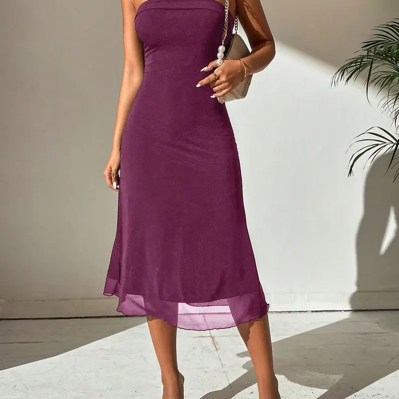 1 Piece Strapless Bodycon Midi Cocktail Dress for Women, Formal Evening Wear, Elegant Sophisticated Style