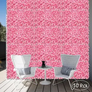 Artificial Silk Flower Wall Panel Set, 16in x 24in Flower Wall Background Wall Panel Mat Backdrop for Photo Background Home Party Wedding Bridal Baby Shower Backdrop Decoration (White/pink, 20Pcs) Banners Plastic Cloth Props Ornaments