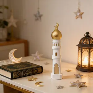 Islamic Style Ramadan Castle Series Ornament Set, Mosque Architecture Model, Middle Eastern Arabic Home Desktop Decoration, Eid Gift