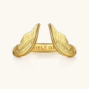 Angel Wings: Divine Guidance Ring Adjustable Rings Engraved Ring Personalized Jewelry Witchy Jewelry