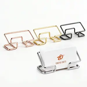 Elegant Metal Card Holder Stand, Rose Design, Ideal for Home Office Use, Multiple Colors Available, Durable Storage Solution, Business Card Holder