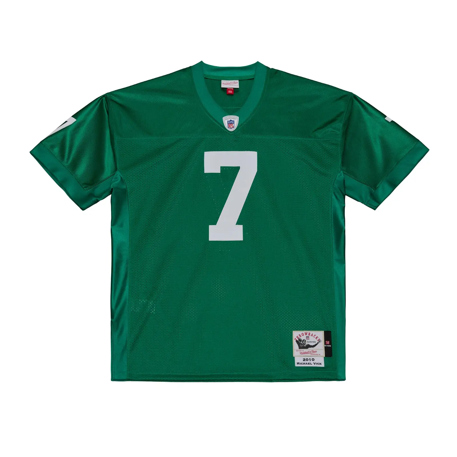 Michael Vick Kelly Green Philadelphia Eagles 2010 Authentic Jersey - Mitchell & Ness NFL Throwback, 10s Retro Football Jersey