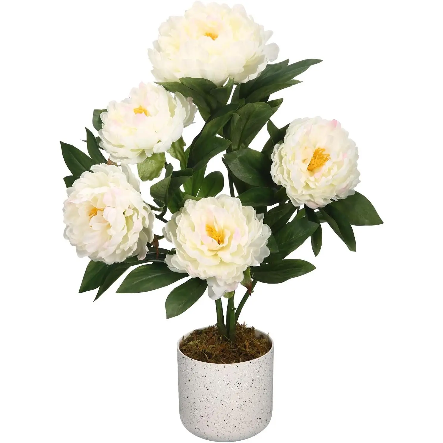 GARVEE 2-Piece Artificial Peony & Hydrangea Potted Plants Set, Blush Pink Realistic Flowers with Green Leaves, Indoor Decor, Outdoor Tree Accent, Gift Option