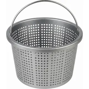 Aluminum Pool Skimmer Basket Replacement for Pentair U-3 & Hayward SP1070/SPX1070E, 8-1/8" Top OD x 6.5" Bottom Dia x 5.5" H, 316 Stainless Steel Handle