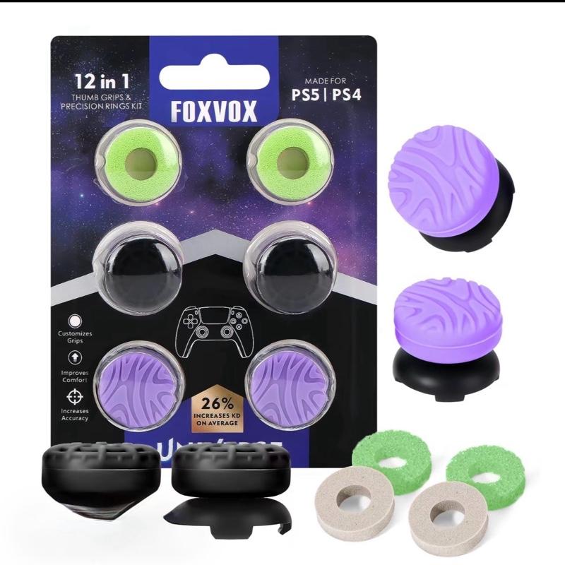 FOXVOX Aim Precision Thumbstick for PS5/PS4 Superior Accuracy Anti-Slip Comfort 1 High-Rise 1 Mid-Rise FPS Gamer Gifts Controller Accessories