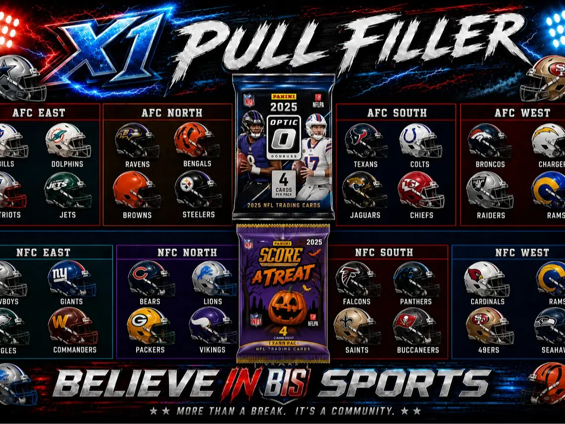 x1 Pull Instant Suppy/Filler on Main Helmet Break- Guaranteed Football Trading cards!