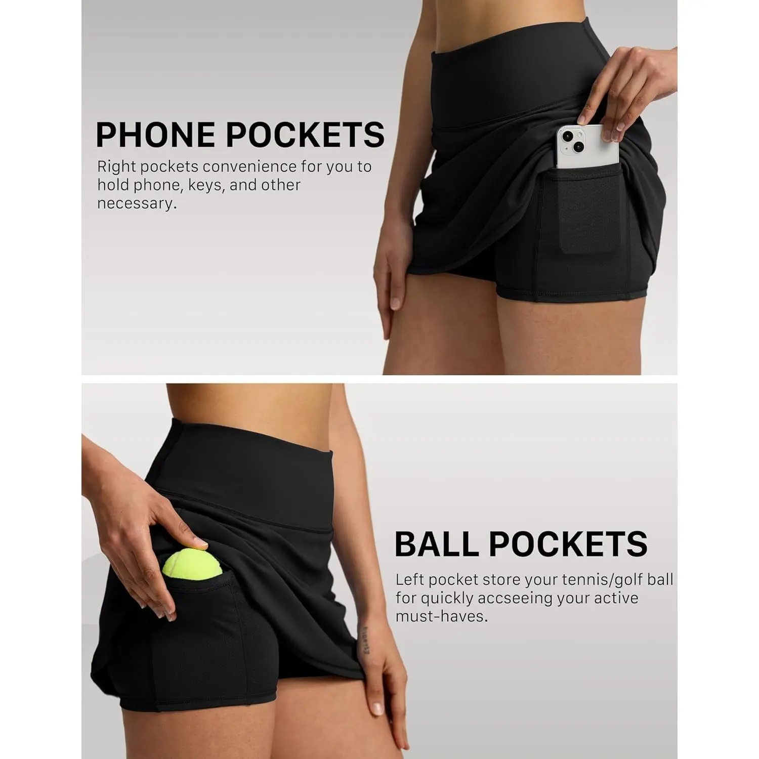 Women's High Waisted Tennis Skirt with Built-in Shorts and Pockets - 14.5" Athletic Skort for Golf Workout Running Yoga Comfortable Breathable Stretchy Activewear Sports Clothing Perfect for Women's Fitness Activities Women's High Waisted Tennis Skirt with Built-in Shorts and Pockets - 14.5" Athletic Skort for Golf Workout Running Yoga Comfortable Breathable Stretchy Activewear Sports Clothing Perfect for Women's Fitness Activities