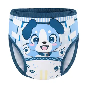 Littleforbig Soft Silky Underwear Comfortable Washable Reusable Adult Training Pants - Little Blue Diaper