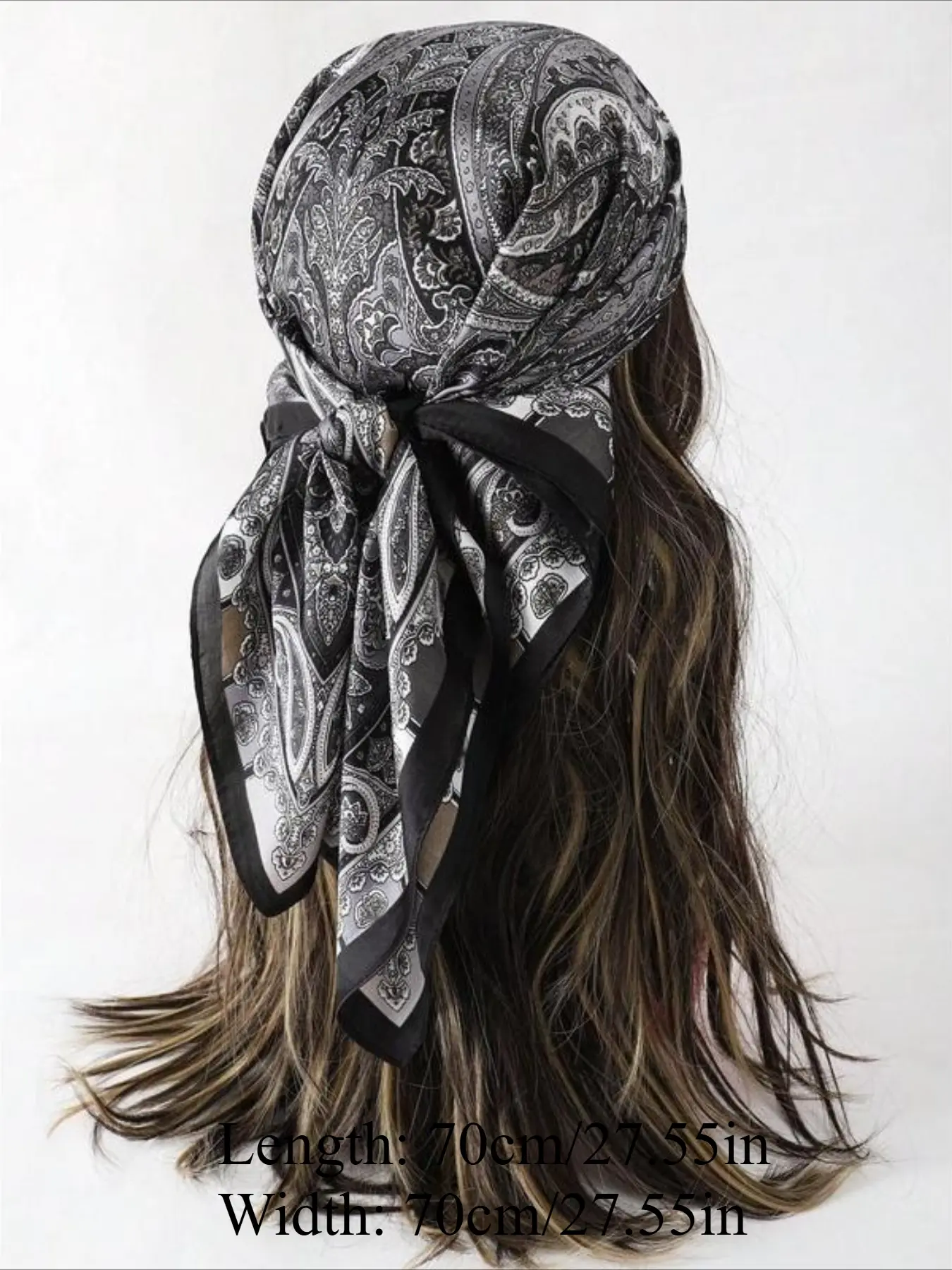 1pc Ladies' Bohemian Styled Elegant Paisley Printed Satin Bandana Square Scarf, Boho Style Scarf 70*70cm Reusable Bandana Scarf Suitable For Daily Outfit Bandana,Hair Band,Head Band Ideal For Dressing Up Your Look Winter Fall Square Head Scarves