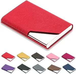 Business Card Holder for Women and Men, Business Card Case - PU Leather Business Card Case Credit Card ID Case/Wallet Pocket Business Name Card Holder with Magnetic Shut - Keep Cards Secure