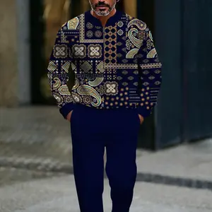 Men's Two-Piece Set Popular New Release Zip-Up PulloverLong-Sleeve Fashion Sportswear Set Paired with DrawstringLong Pants Casual Set Suitable as a Holiday Gift ChristmasHalloween men's 2 piece set