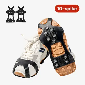 Non-Slip Outdoor Anti-Slip Shoe Grips 10-Spike Ice Claw Design for Snow Hiking Climbing Durable Easy-to-Use Snow Traction Cleats for Winter Adventures Crampons Shoe Cover winter outdoor use Snowshoe